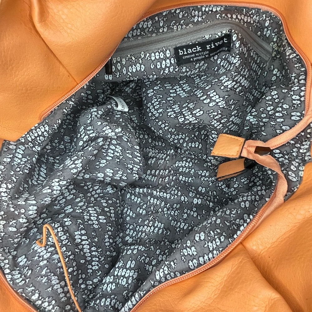 Orange Creme Bohemian Black Rivet Shoulder Bag - Picture 3 of 3